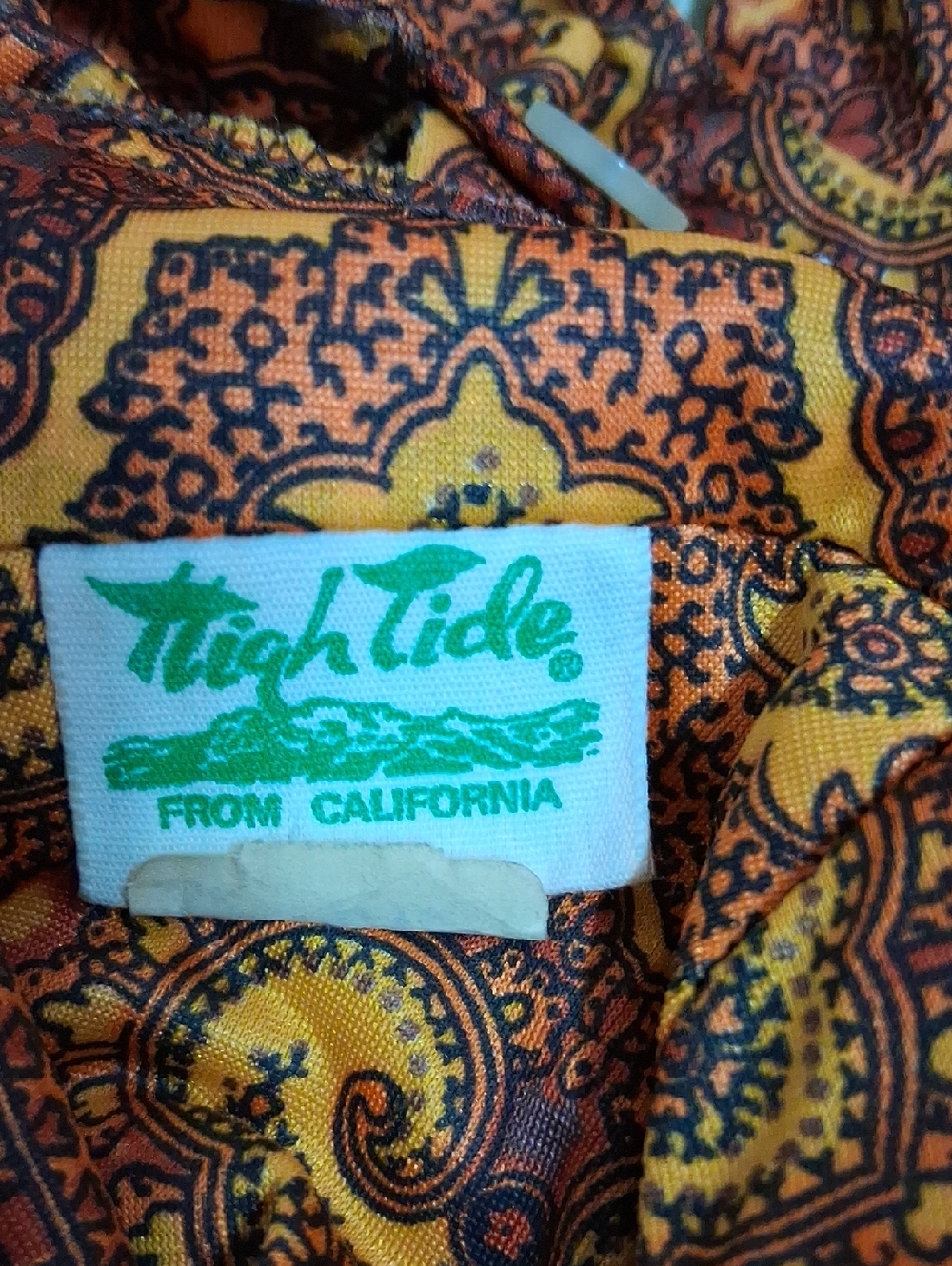 High Tide From California Paisley Halter Maxi Dress Orange & Black.